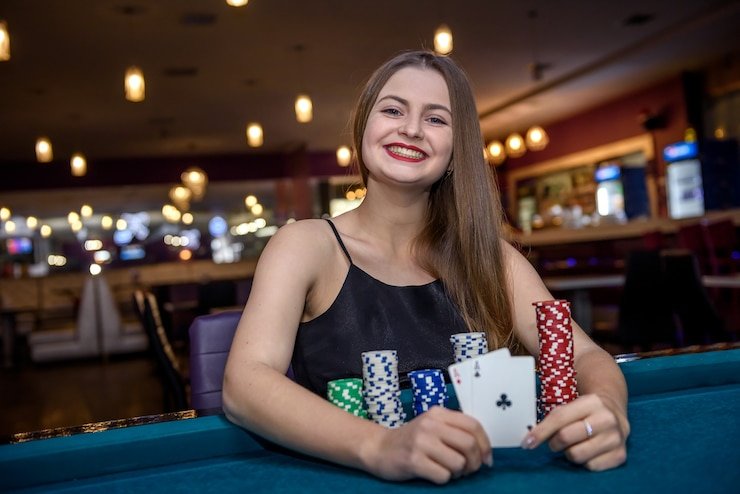 Live blackjack studio with dealer and player camera
